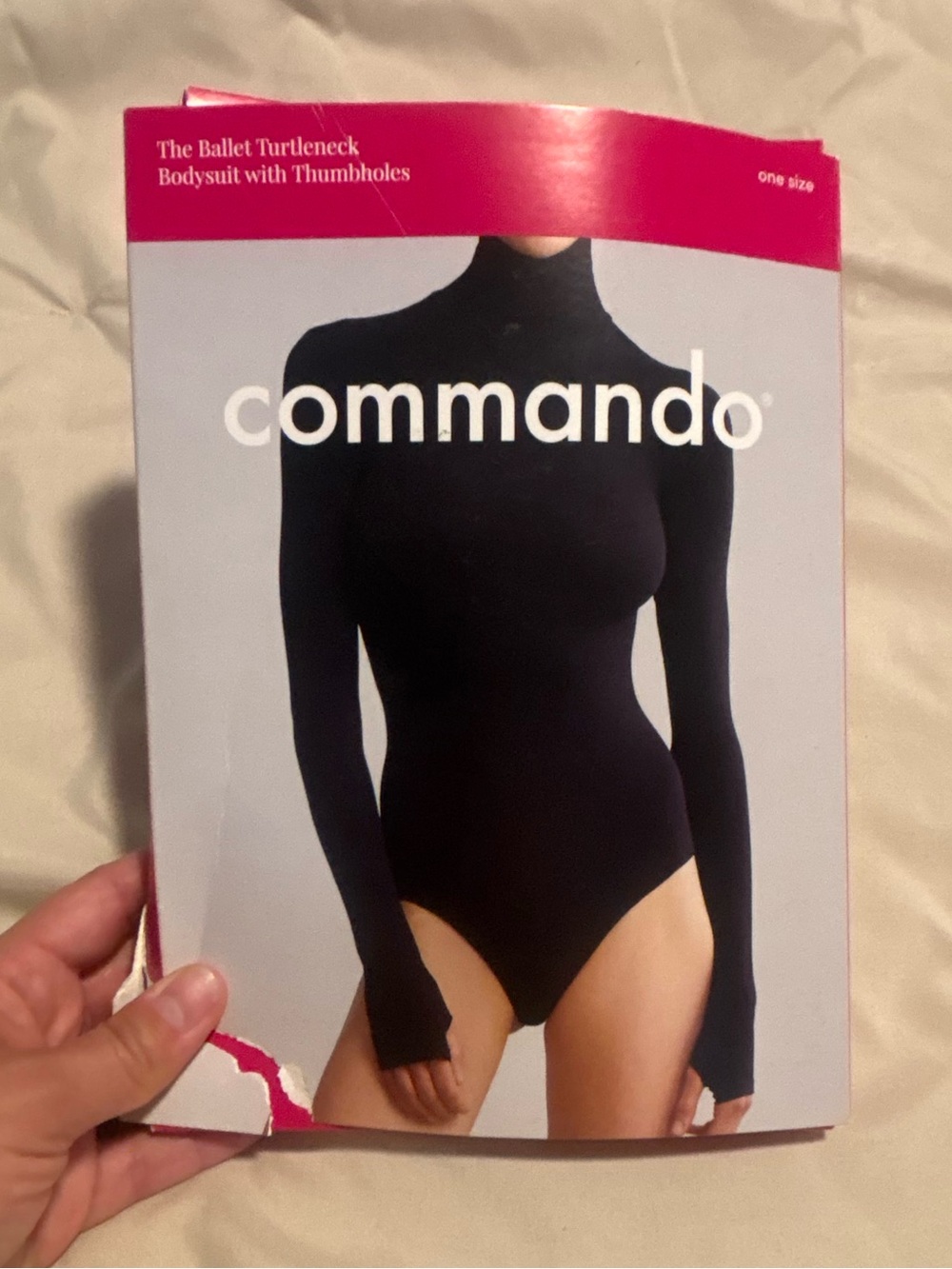 Commando Black Turtleneck Ballet Bodysuit Packaging